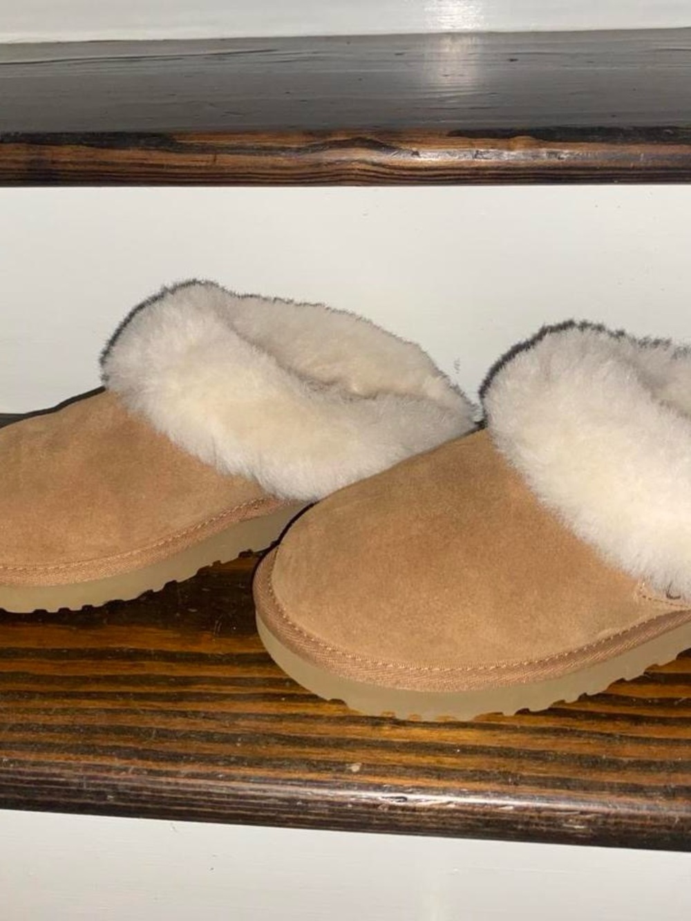 UGG Cream Shearling-Lined Slip-On Mule